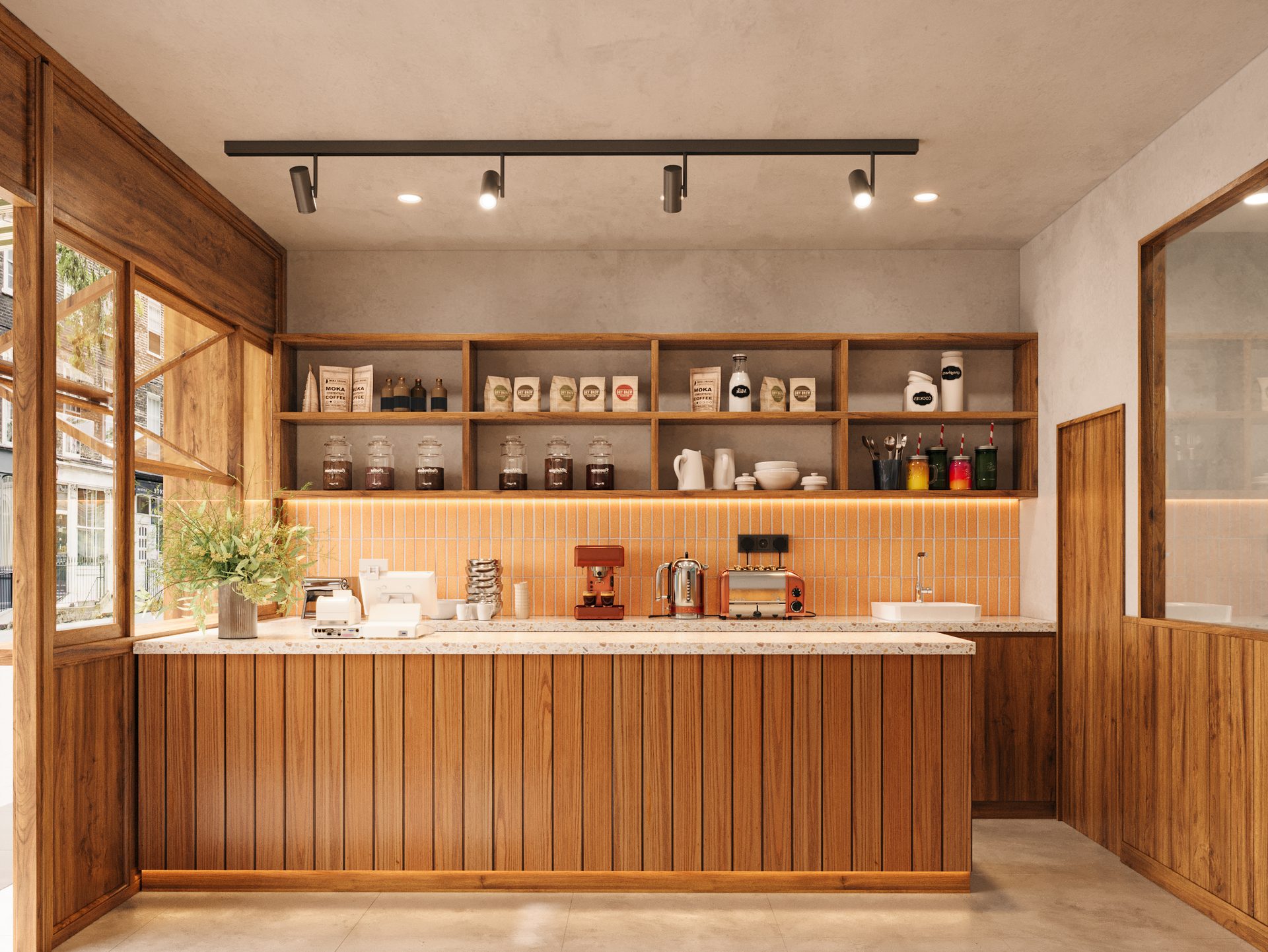 Specialty Coffee Bar — Hospitality 3D render