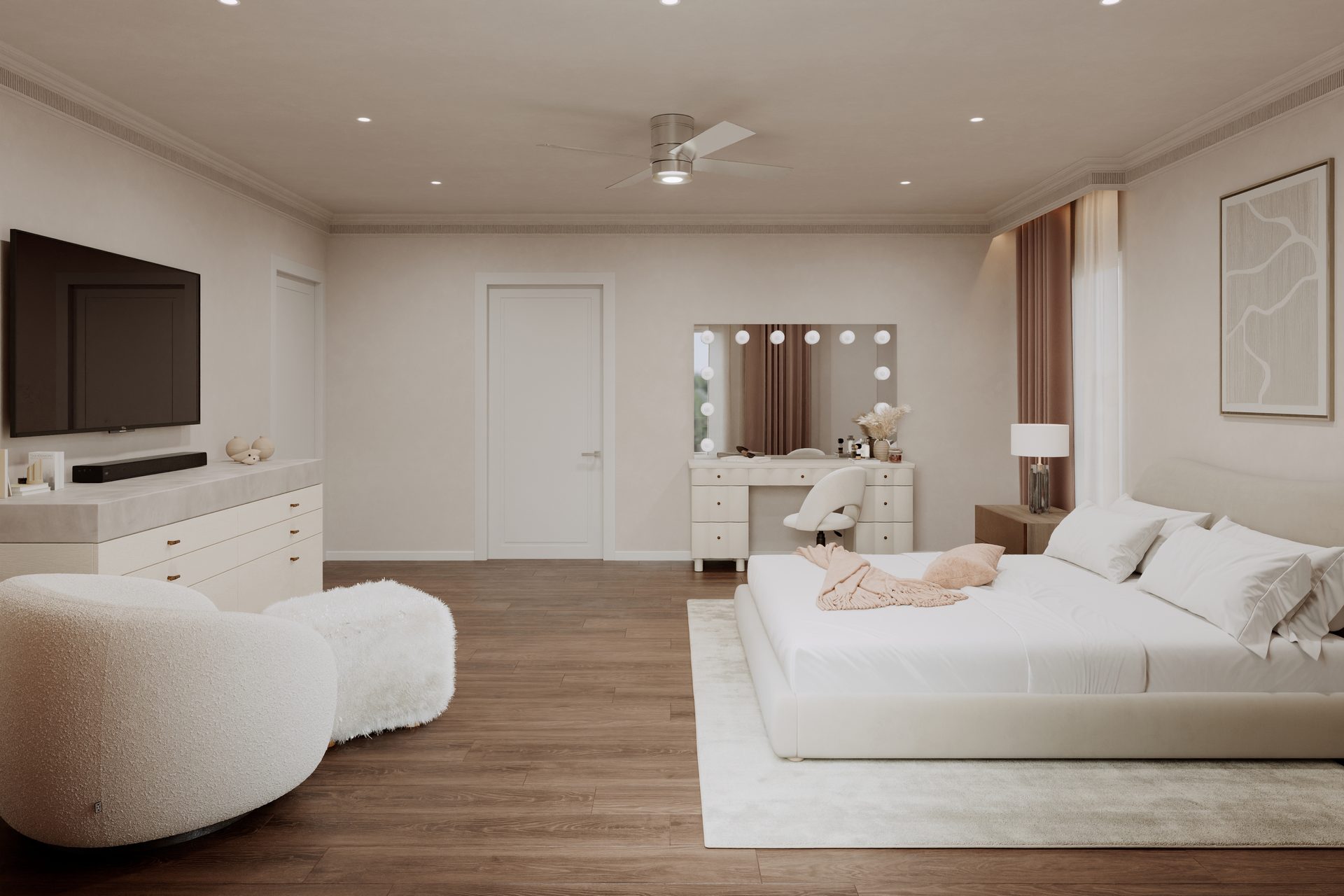 Primary Suite — Design Options 3D render