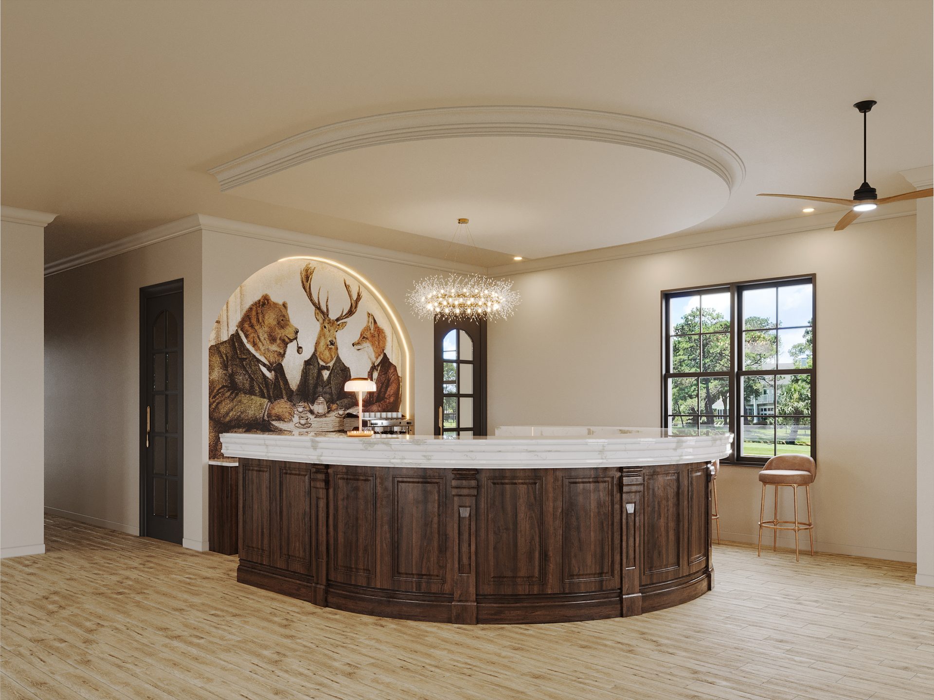Residential Home Bar & Lounge — Residential 3D render