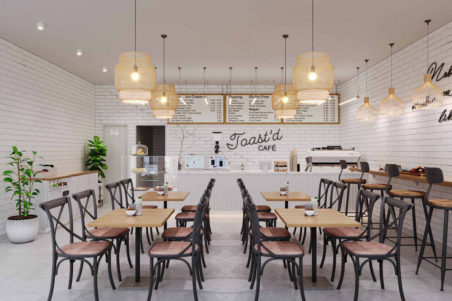 Toast'd Café — Hospitality 3D render